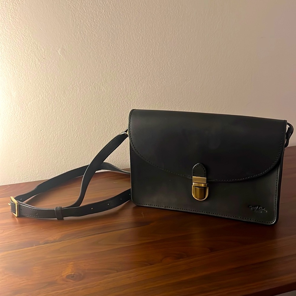 Black leather bag